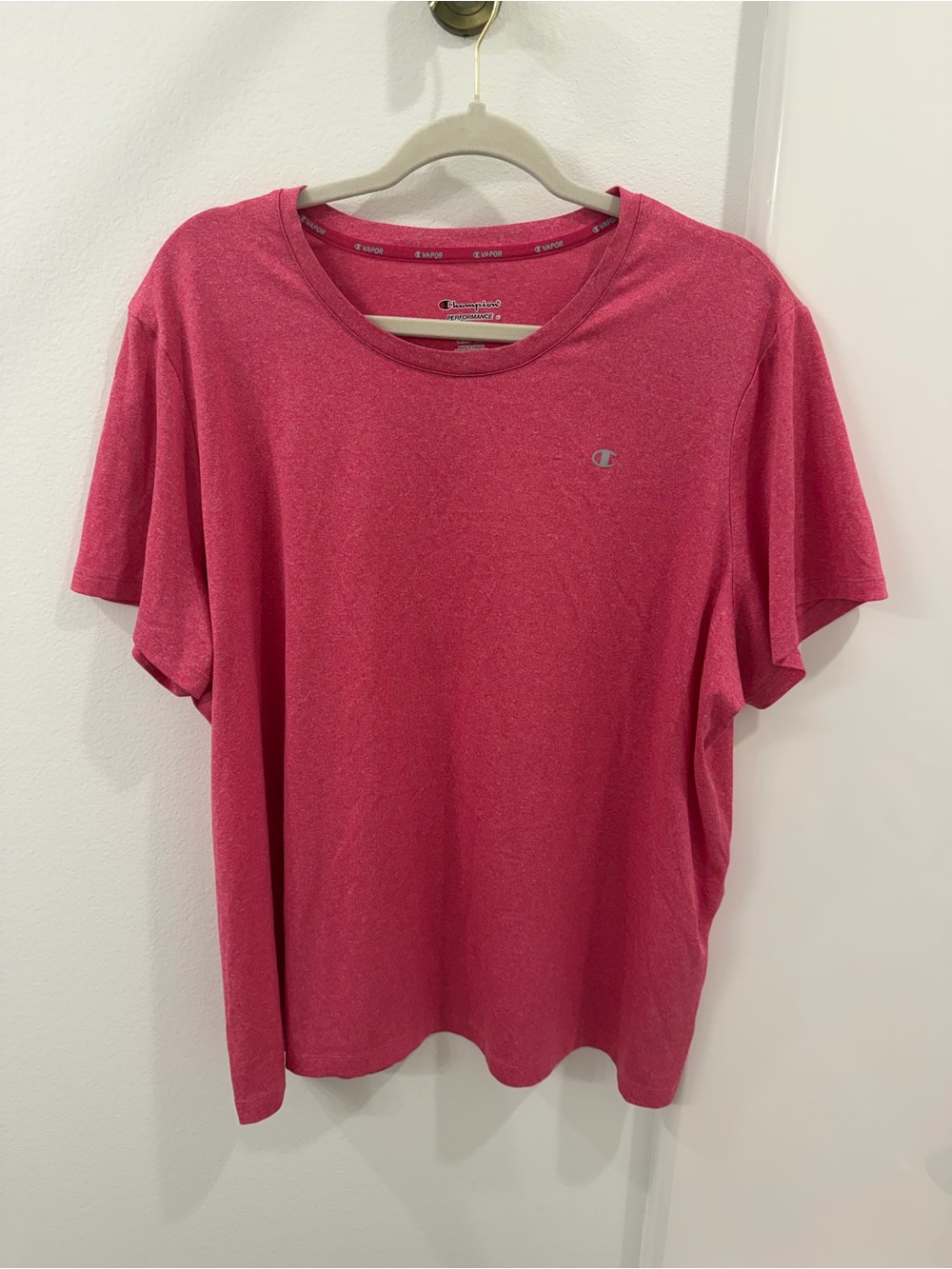 Champion Women's Heather Raspberry Crewneck Short Sleeve Tee